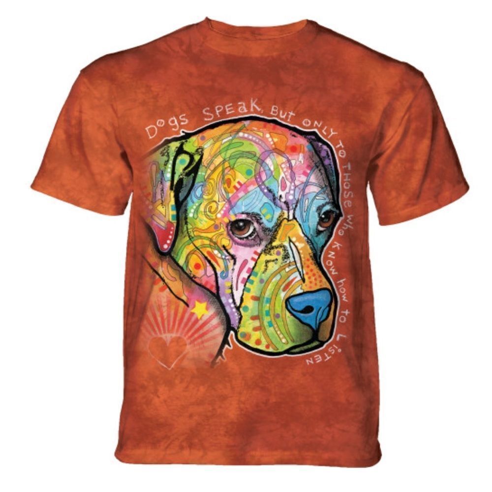 The Mountain Labrador Retriever Dogs Speak Classic Cotton T-Shirt Size L